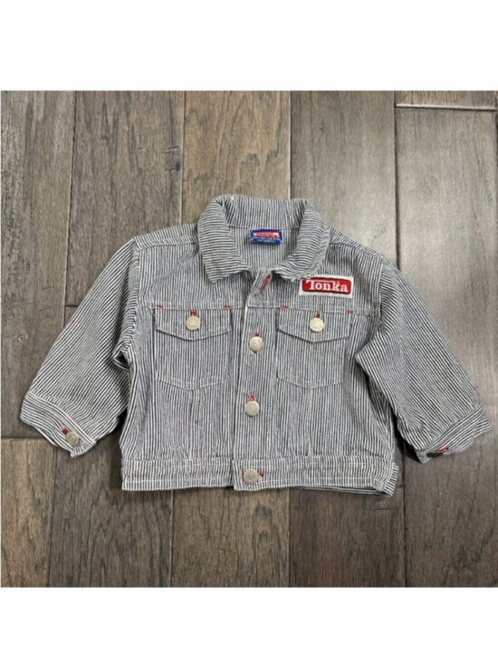 Tonka Other - Vintage 1999 Tonka Construction Wear Hickory Stripe Denim Jacket 18M